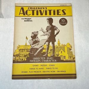 VTG Children's Activities For Home & School Magazine Book September 1947